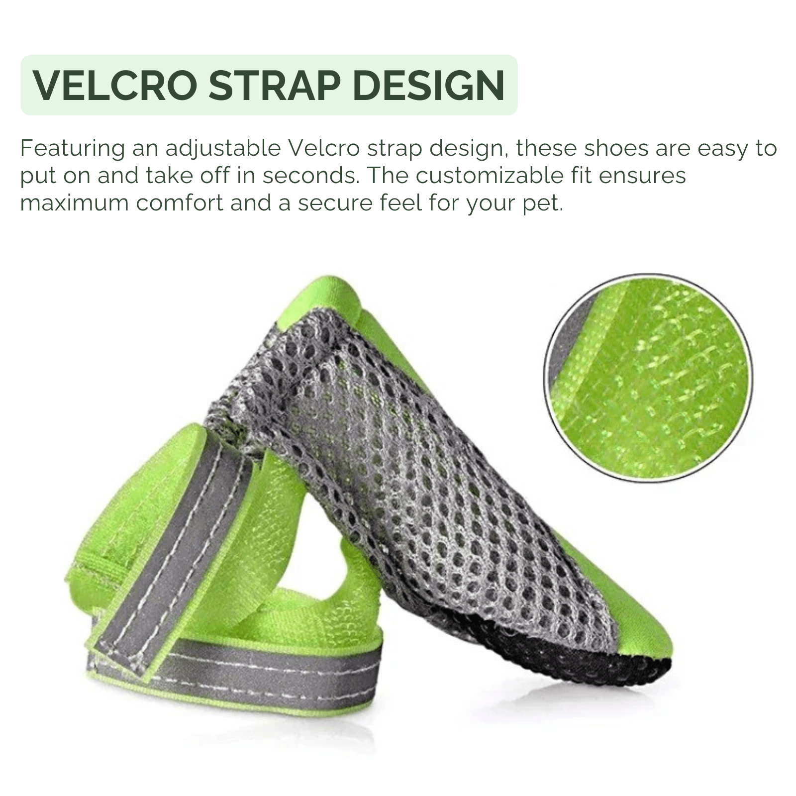 Dog Shoes Breathable Mesh Rubber Anti-Slip Sole Set of 4 S M L XL Waterproof Reflective All Season Boots | Koossa
