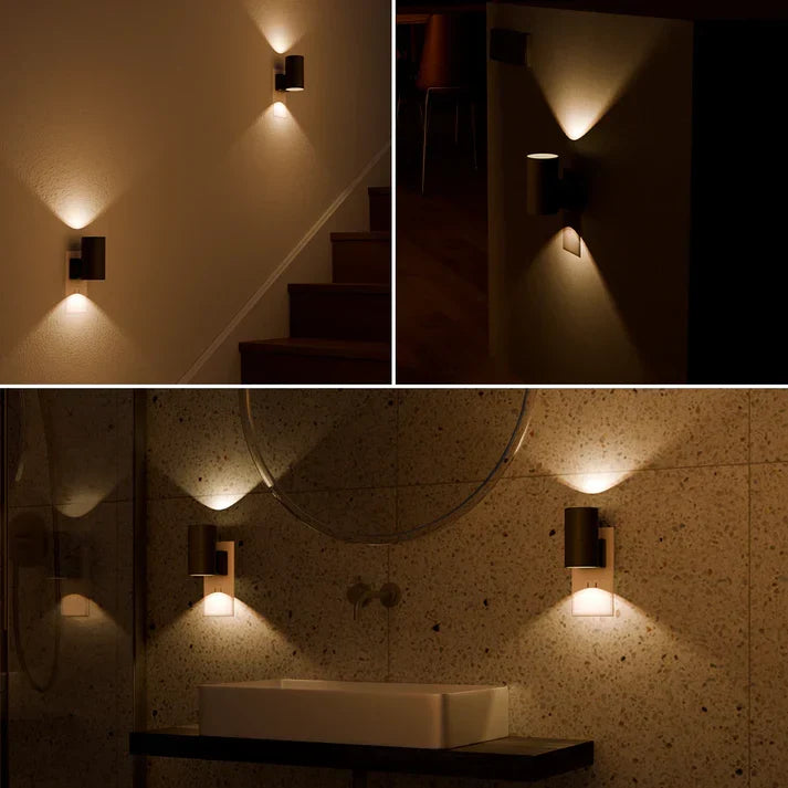 Applique murale sur prise LED à détecteur crépusculaire blanc chaud dimable chambre couloir salle de bain | Koossa