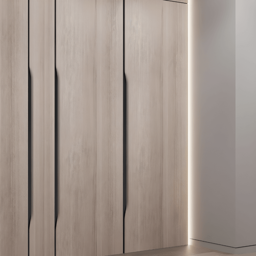 Recessed Edge Pull Cabinet Handle with Angled Profile & Fingerprint-Resistant Finish for Drawers & Cabinets | Lonoma