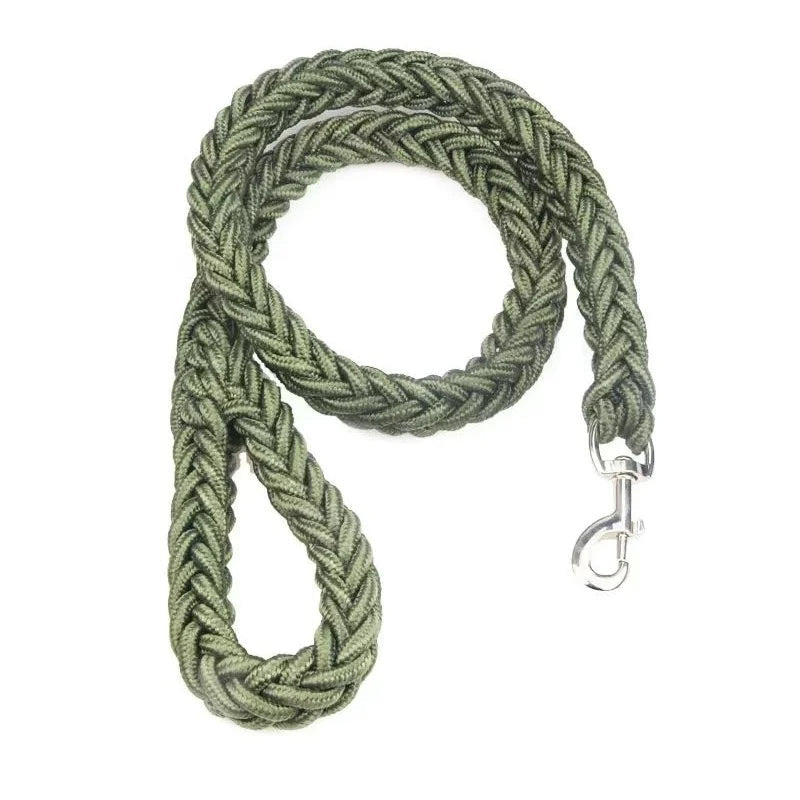 Braided Dog Lead Thick Nylon 1cm 1.5cm 2cm 3cm Large Breed Strong Rope Walking Lead Heavy Duty Chunky Braid Leash | Koossa