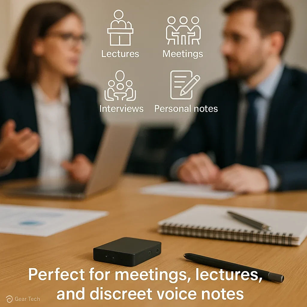 Dictaphone numérique 16 Go compact avec activation vocale et 50 heures d'autonomie idéal pour étudiants et réunions | Koossa