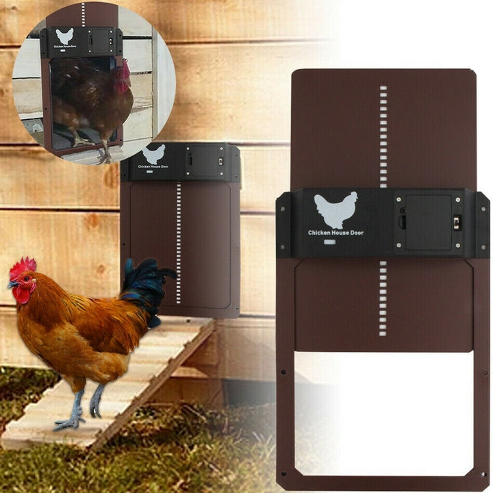 Automatic Chicken Coop Door Light Sensor Timer Battery Powered Weatherproof Green Coop Door Opener Poultry Safety | Koossa