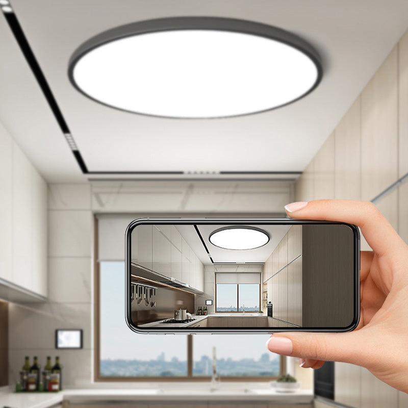Flush Mount LED Bathroom Ceiling Light | 9-15 in Waterproof Modern Fixture | White or Black | Wall Switch Dimming | Lonoma