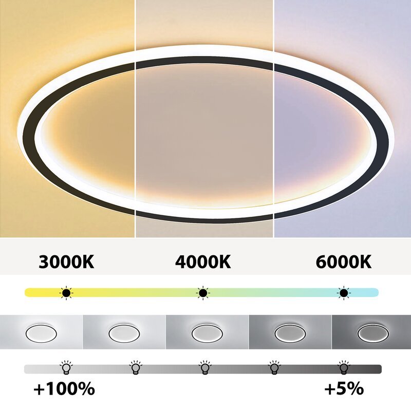 Round Flush Mount Ceiling Light Fixture LED Dimmable Metal Acrylic Shade Hardwired Modern Overhead Lighting for Bedroom Hallway Kitchen | Lonoma