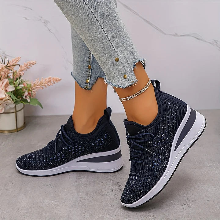 Women's Ergonomic Lace-Up Trainers in Premium Canvas with Cushioned Sole for All-Day Comfort | Koossa
