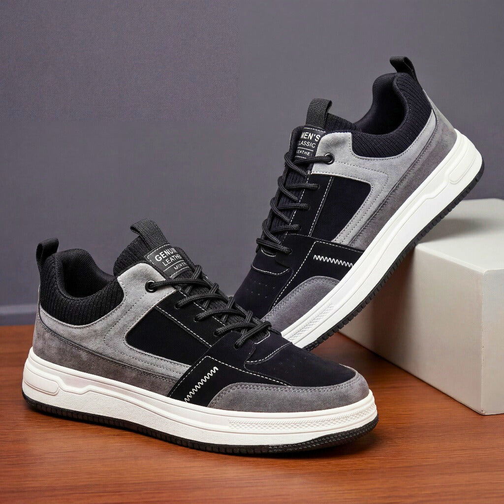 Men's Low-Top Sneakers with Suede Panels and Pull Tab – Everyday Comfort Shoes for Walking, Streetwear & Casual Wear | Lonoma
