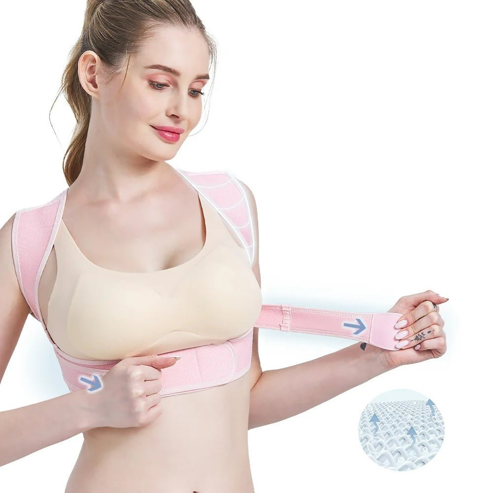 Posture Corrector Brace for Women & Men, Adjustable Upper Back Support, Breathable Mesh, Shoulder Alignment for Desk Work & Daily Wear | Lonoma