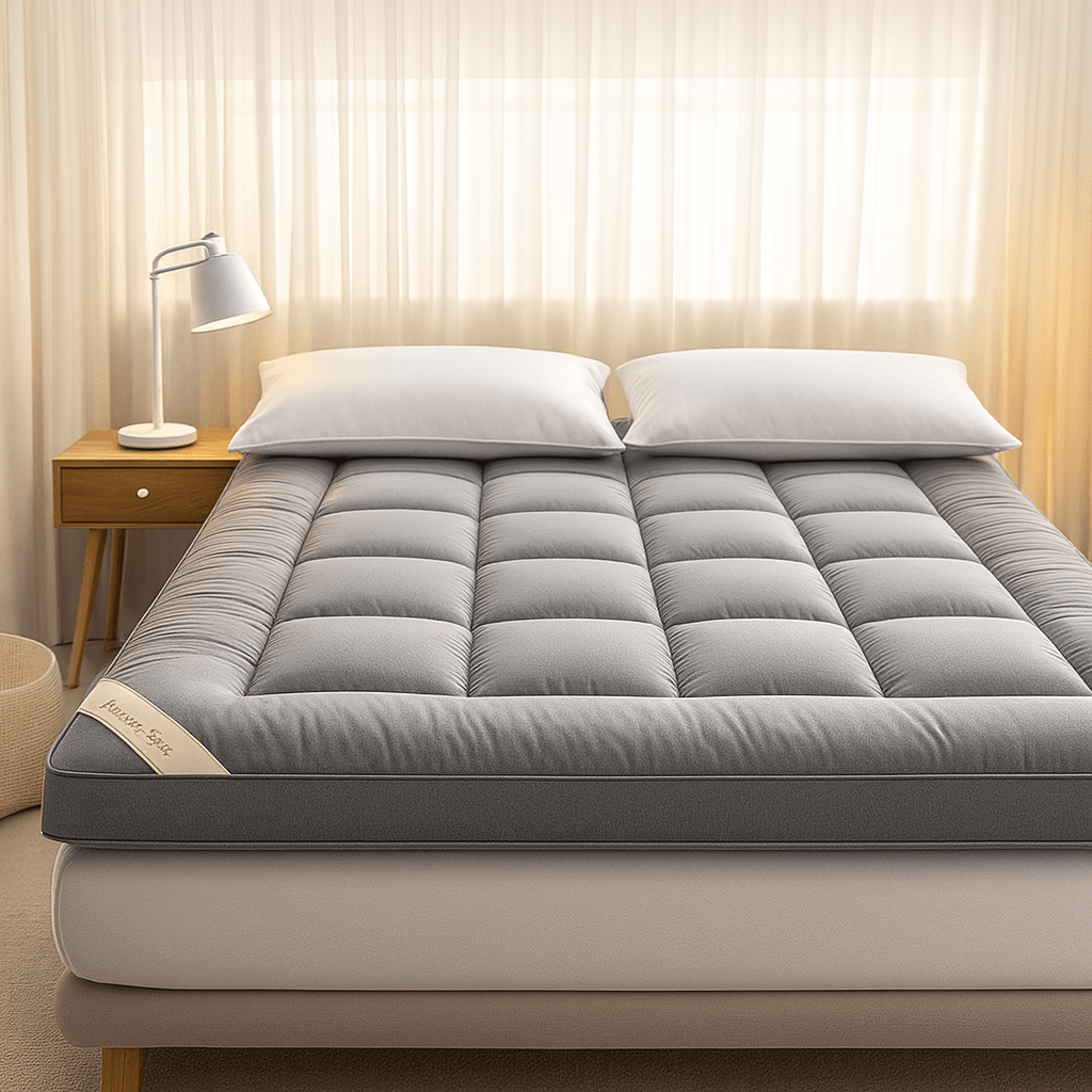 Surmatelas Bambou au Charbon Hypoallergénique 1000 GSM 5 cm Rafraîchissant Respirant Confort Sommeil Sain | Koossa