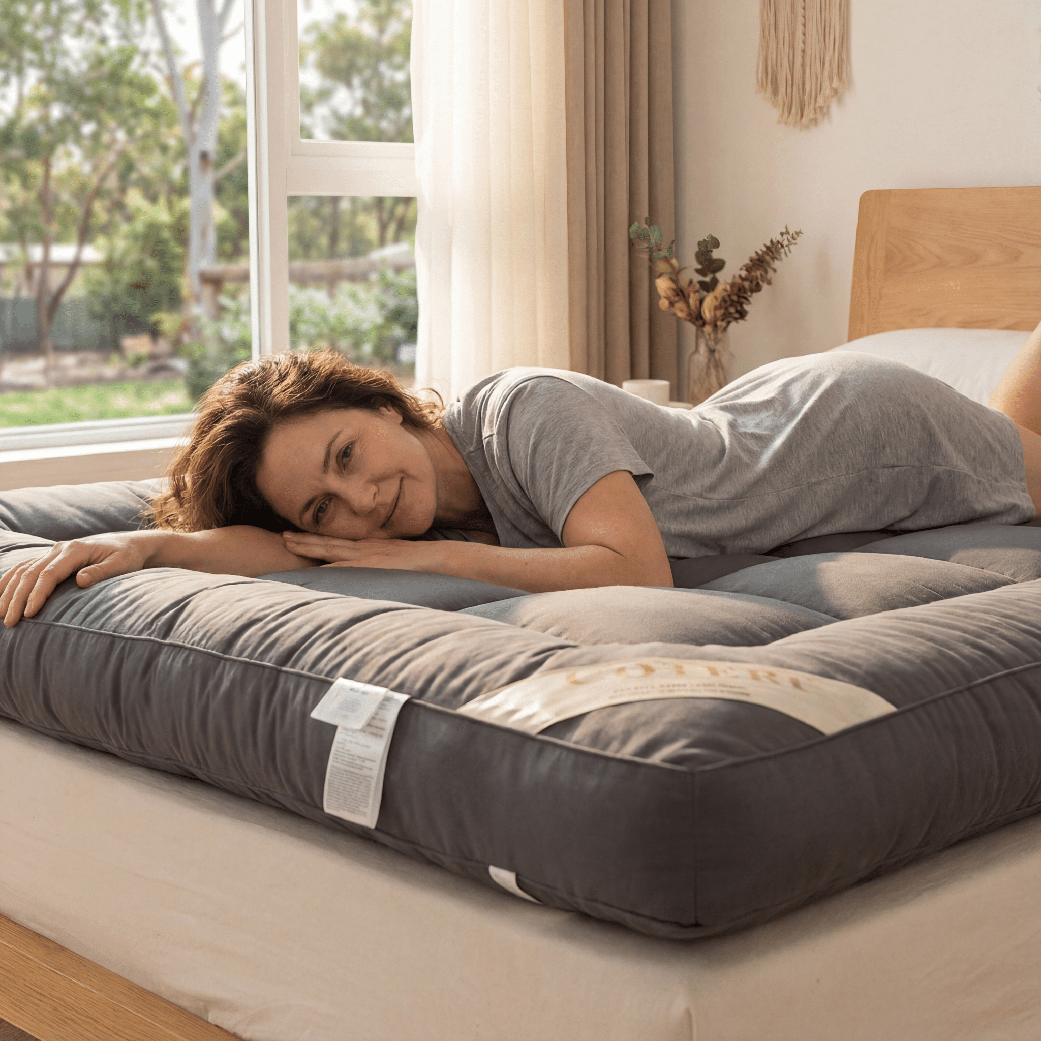 Surmatelas Bambou au Charbon Hypoallergénique 1000 GSM 5 cm Rafraîchissant Respirant Confort Sommeil Sain | Koossa