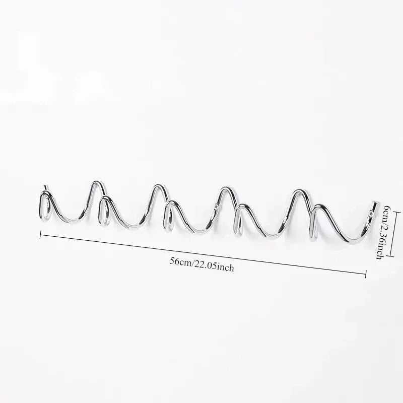 Wall-Mounted Coat Rack with Wave Design — Metal Hook Organizer for Entryway, Bedroom & Hallway | Lonoma