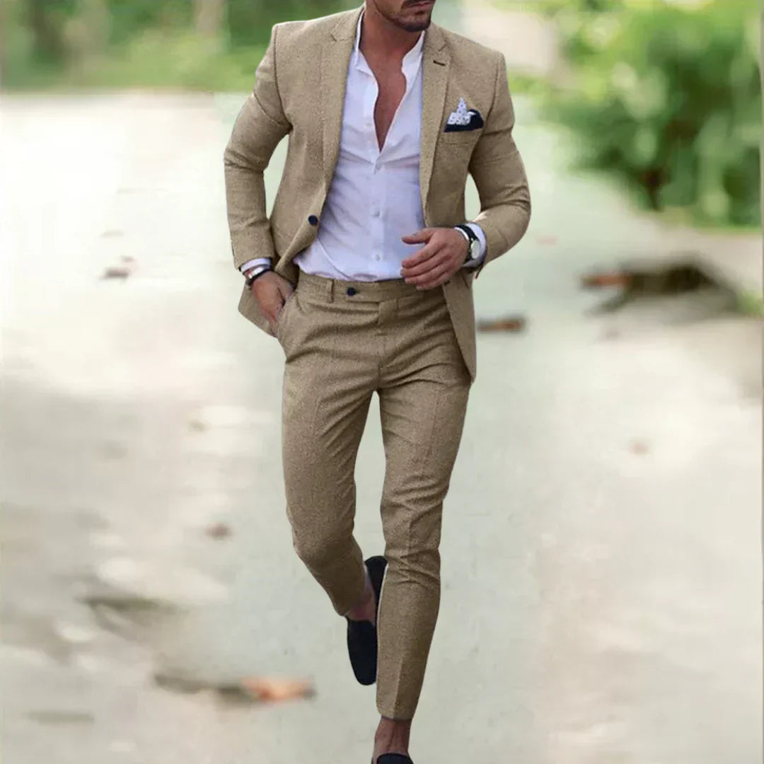 Men's Two-Piece Suit — Elegant Slim Fit Suit for Summer Weddings, Garden Parties & Business | Koossa