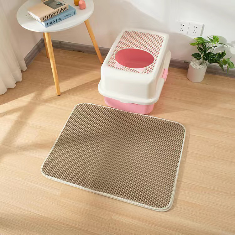 Cat Litter Mat Waterproof EVA Double Layer Small Medium Large Trapping Non-Slip Floor Protector Indoor Kitten Toilet Area | Koossa