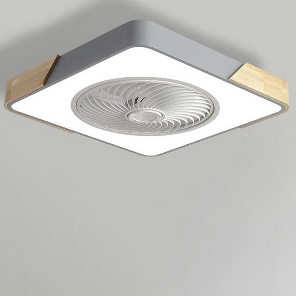 Ventilateur de Plafond LED Silencieux sans Pales 50 cm Dimmable Effet Bois avec Minuterie et Télécommande | Koossa