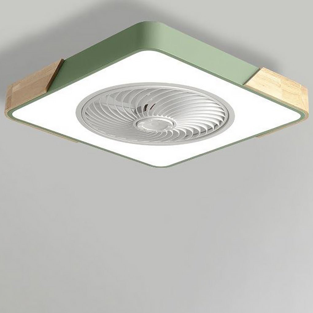 Ventilateur de Plafond LED Silencieux sans Pales 50 cm Dimmable Effet Bois avec Minuterie et Télécommande | Koossa