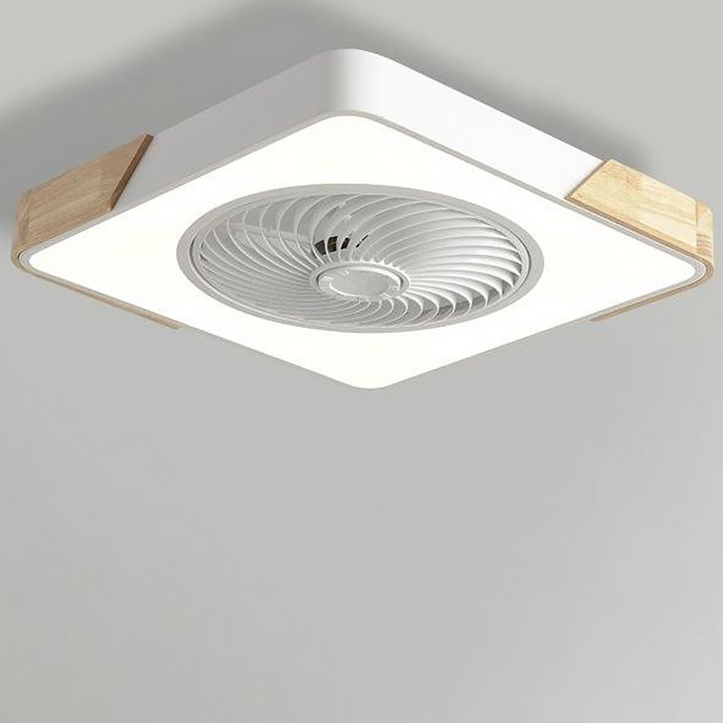 Ventilateur de Plafond LED Silencieux sans Pales 50 cm Dimmable Effet Bois avec Minuterie et Télécommande | Koossa
