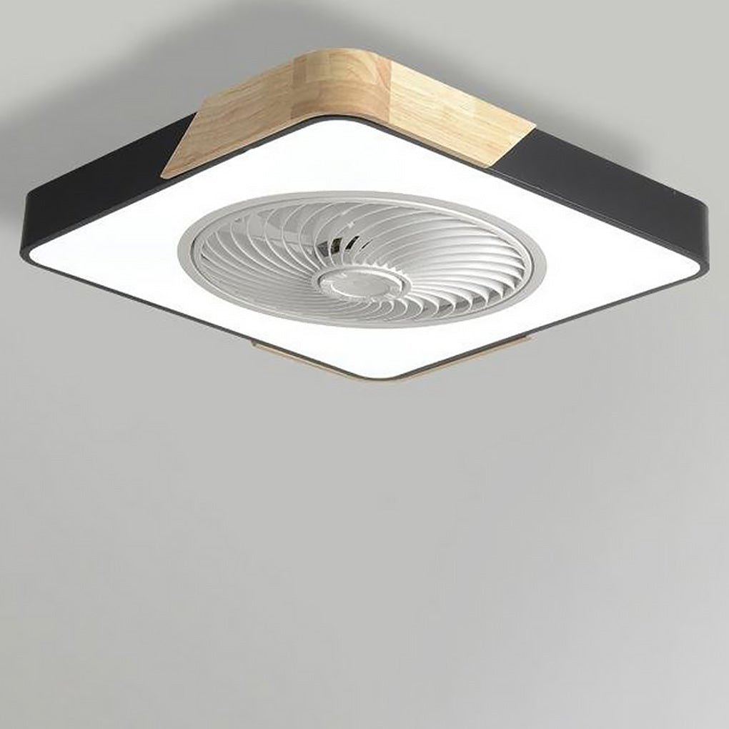 Ventilateur de Plafond LED Silencieux sans Pales 50 cm Dimmable Effet Bois avec Minuterie et Télécommande | Koossa
