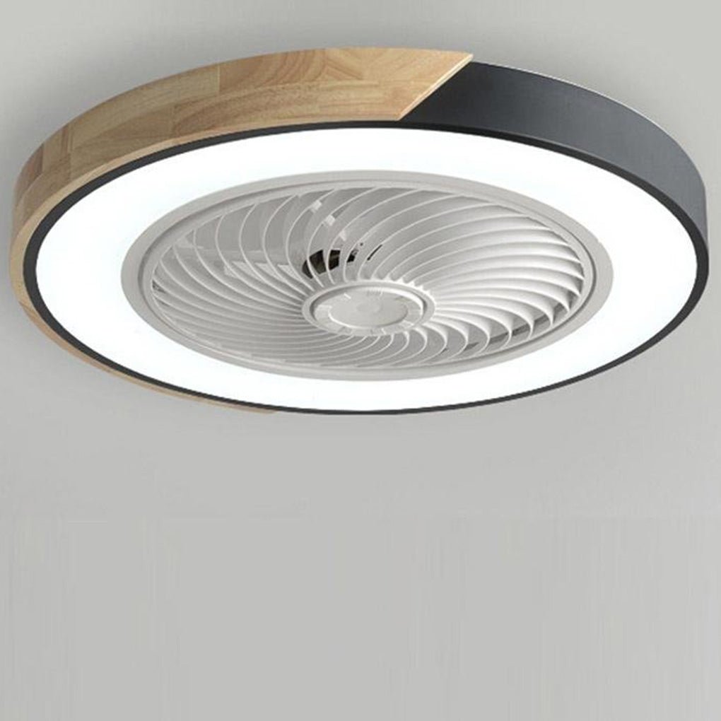 Ventilateur de Plafond LED Silencieux sans Pales 50 cm Dimmable Effet Bois avec Minuterie et Télécommande | Koossa