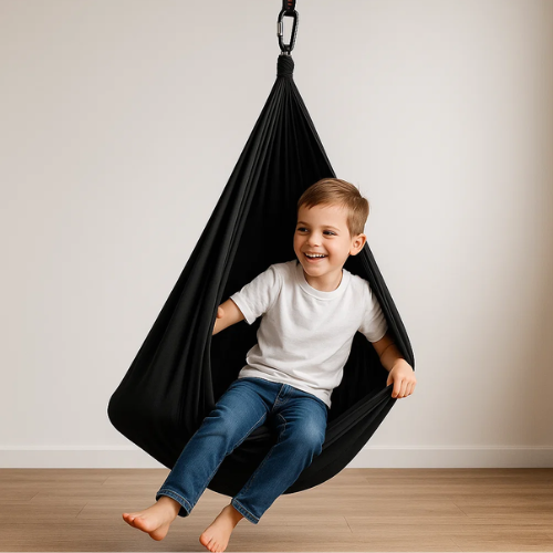 Hanging Pod Chair Swing for Kids Sensory Cocoon Hammock Indoor Outdoor Cotton for Playroom Bedroom Therapy Room Calming Space | Lonoma