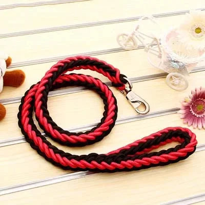 Dog Lead Braided Nylon 1.3m Heavy Duty Thick Strong Black Army Green Coffee Red Blue Purple Walking Leash Large Dogs | Koossa
