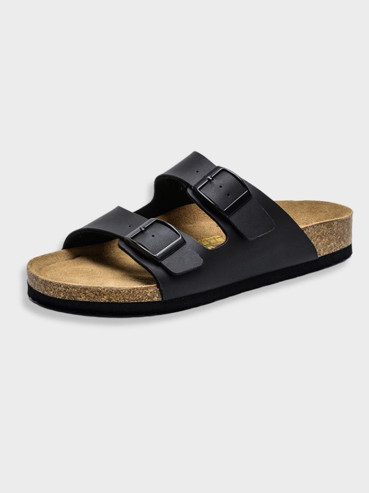 Men's Double-Strap Slide Sandals with Contoured Footbed — Adjustable Summer Slippers for Everyday Comfort | Koossa