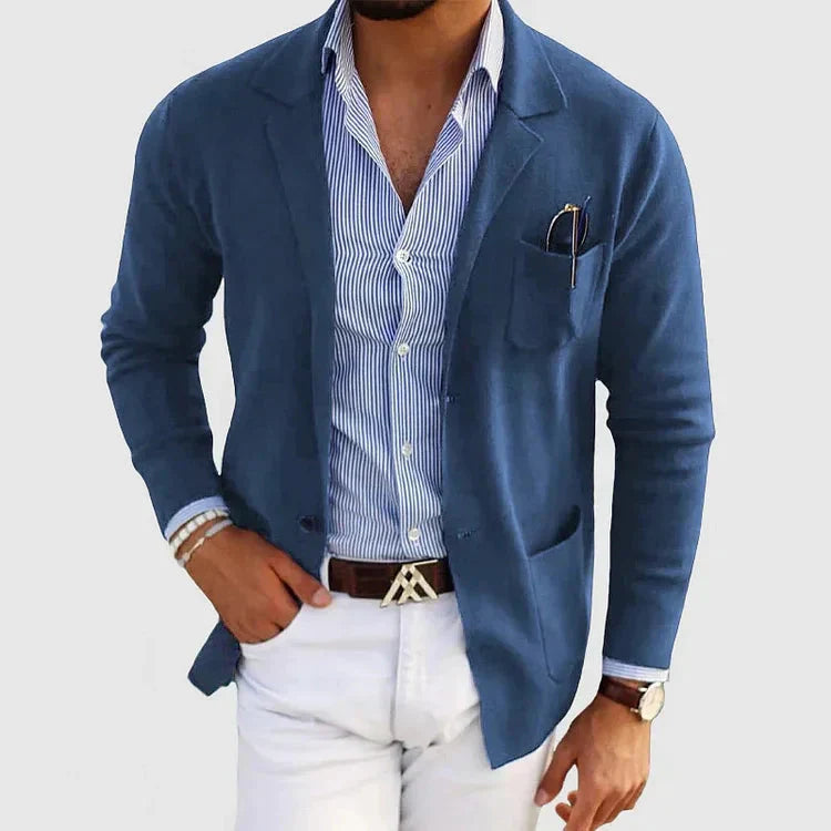 Men's Notch Lapel Blazer — Classic Single-Breasted Jacket for Smart-Casual & Business Occasions | Koossa