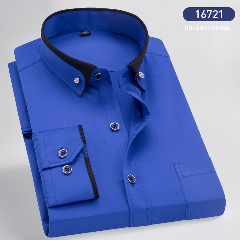 Men's Classic Long-Sleeve Shirt with Turn-Down Collar — Smart Casual Shirt for Work & Weekend | Koossa