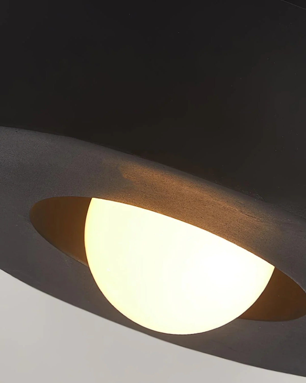 Plafonnier rond en résine avec LED intégrée pour intérieur minimaliste blanc chaud 30 cm éclairage moderne | Koossa