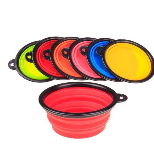 Collapsible Dog Bowl Silicone Travel 13cm 18cm Foldable Portable Clip-On Food Water Bowl Walking Hiking Camping | Koossa