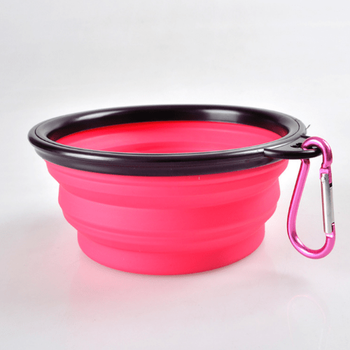 Collapsible Dog Bowl Silicone Travel 13cm 18cm Foldable Portable Clip-On Food Water Bowl Walking Hiking Camping | Koossa