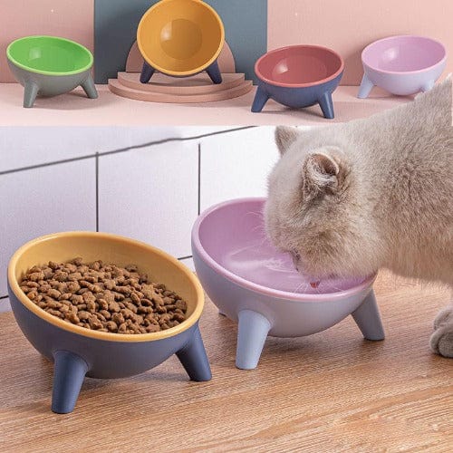 Pet Raised Bowl Tilted 15 Degree Resin Non-Toxic Elevated Dog Cat Food Water Bowl Cervical Spine Support Anti-Spill Ergonomic | Koossa