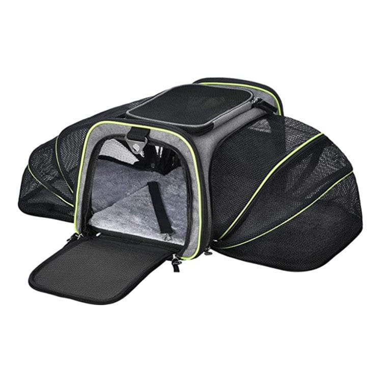 Pet Carrier Bag Oxford Fabric Expandable 46x28x28cm Airline Approved 4-Way Entry Breathable Mesh Cat Dog Travel Bag | Koossa