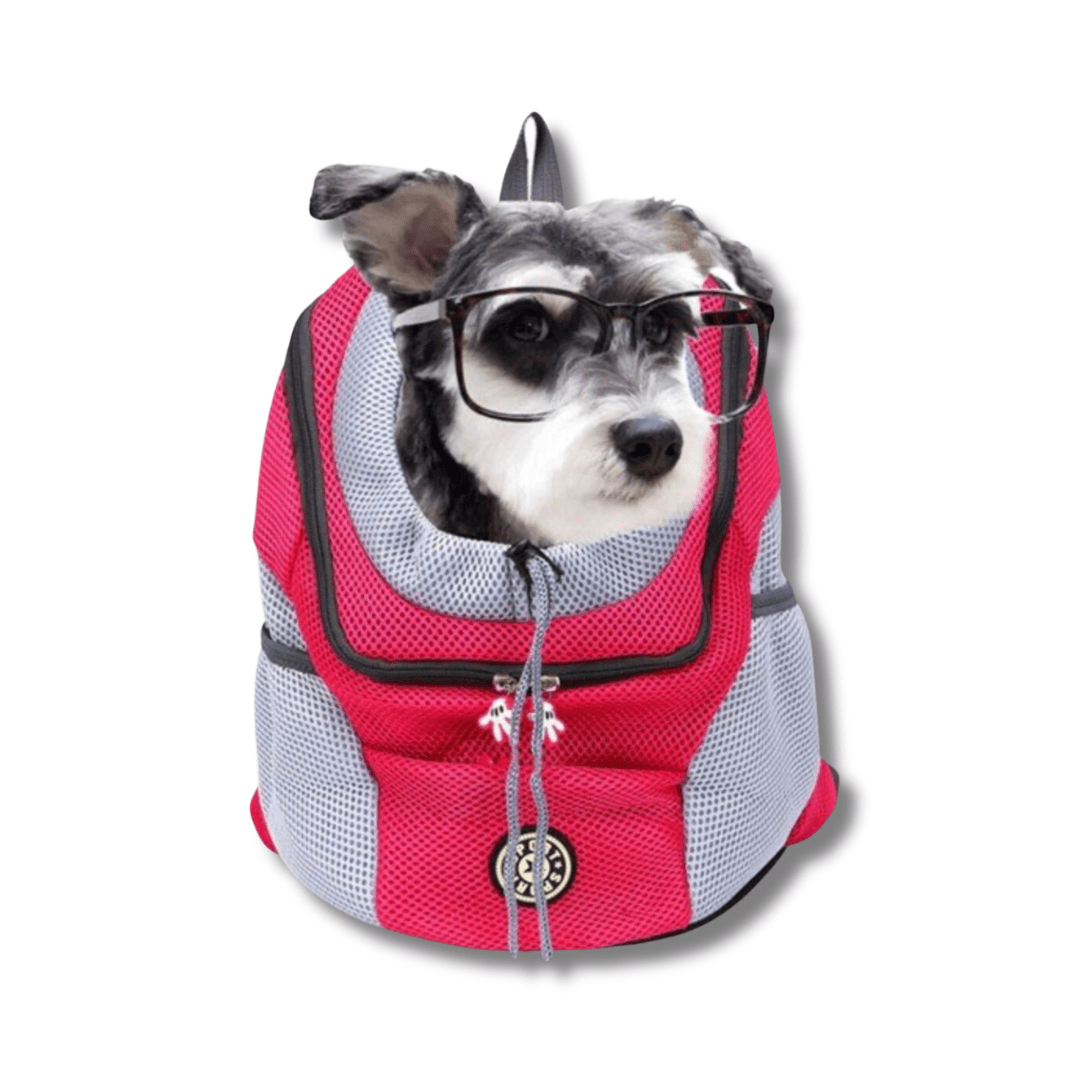 Dog Carrier Backpack Oxford Polyester Breathable Mesh S M L Up to 8kg Safety Leash Padded Hiking Travel Pet Bag | Koossa