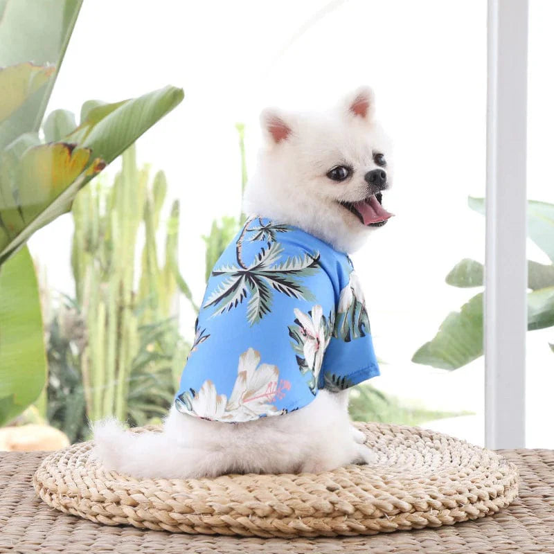 Dog Hawaiian Shirt Lightweight Breathable Tropical Print Button-Down Short Sleeve Summer Dog Top XS–XL Beach Holiday | Koossa