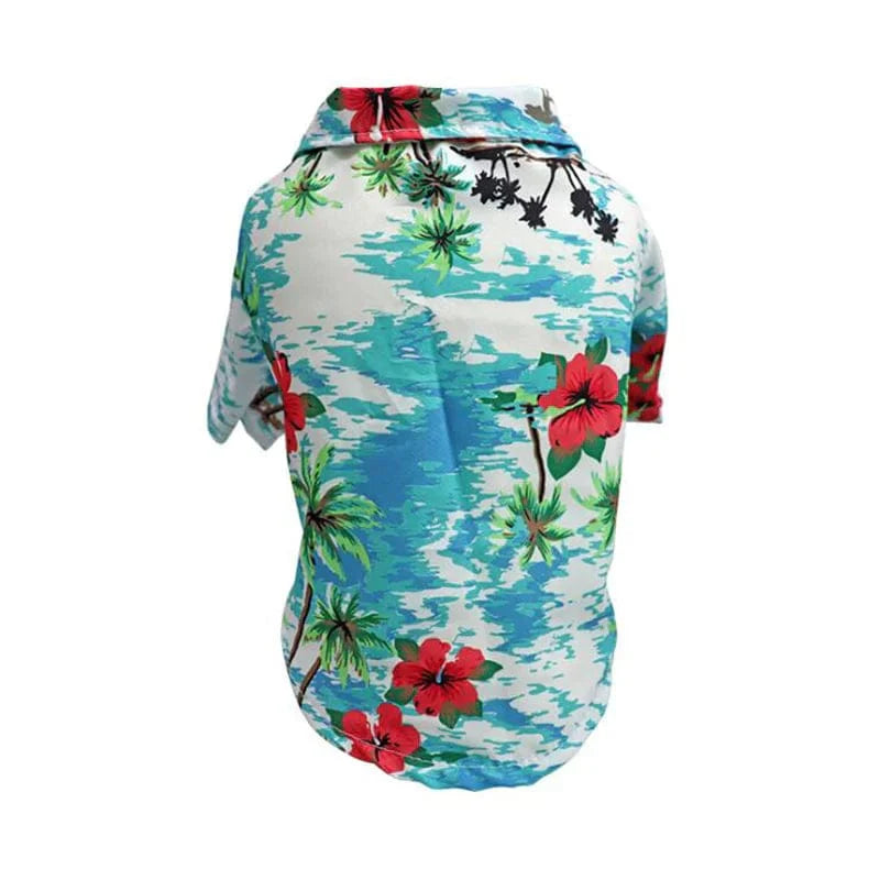 Dog Hawaiian Shirt Lightweight Breathable Tropical Print Button-Down Short Sleeve Summer Dog Top XS–XL Beach Holiday | Koossa