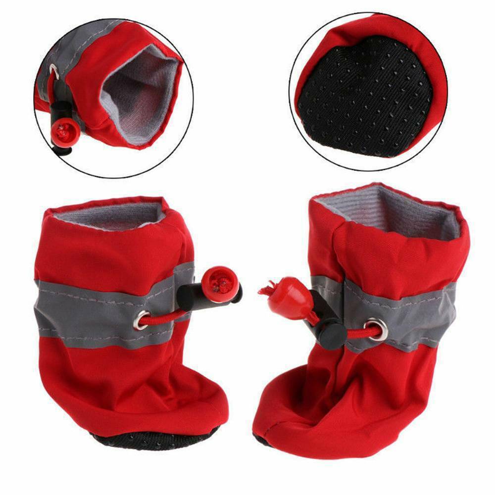 Dog Rain Boots Waterproof Rubber Sole Non-Slip Set of 4 Paw Protector Dog Shoes Mud Salt Snow Winter Walk Small Medium Large | Koossa