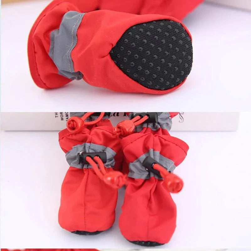 Dog Rain Boots Waterproof Rubber Sole Non-Slip Set of 4 Paw Protector Dog Shoes Mud Salt Snow Winter Walk Small Medium Large | Koossa