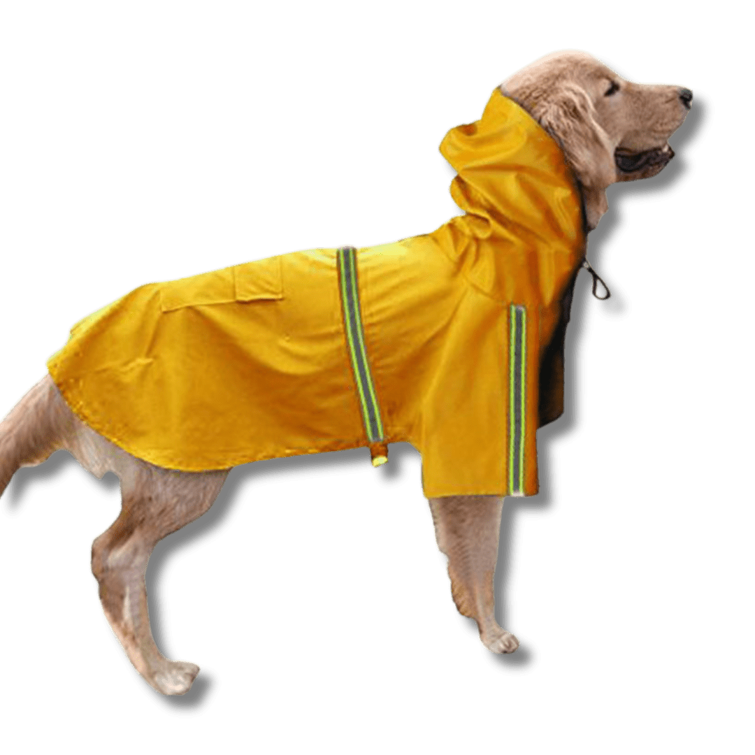 Dog Raincoat Waterproof Polyester Hood Reflective XL–5XL Large Dog Rain Jacket Adjustable Belly Strap Wipe Clean | Koossa
