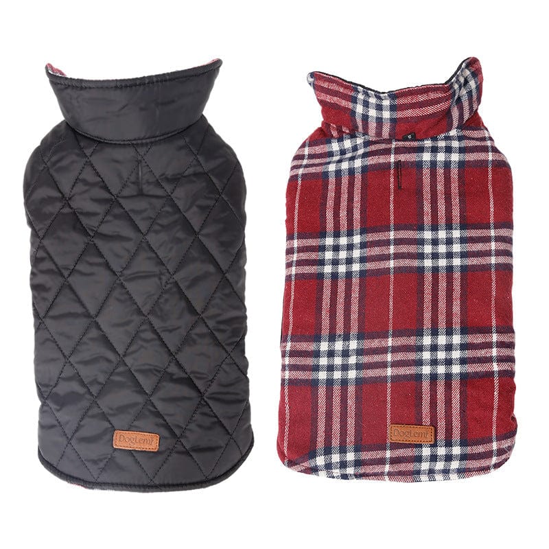Dog Reversible Coat Warm Padded Two-Sided Winter Jacket Small Medium Large Dog Fleece Quilted Vest Waterproof Windproof Outdoor | Koossa