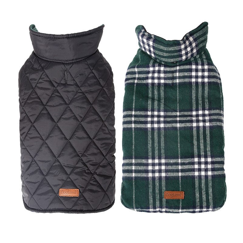 Dog Reversible Coat Warm Padded Two-Sided Winter Jacket Small Medium Large Dog Fleece Quilted Vest Waterproof Windproof Outdoor | Koossa