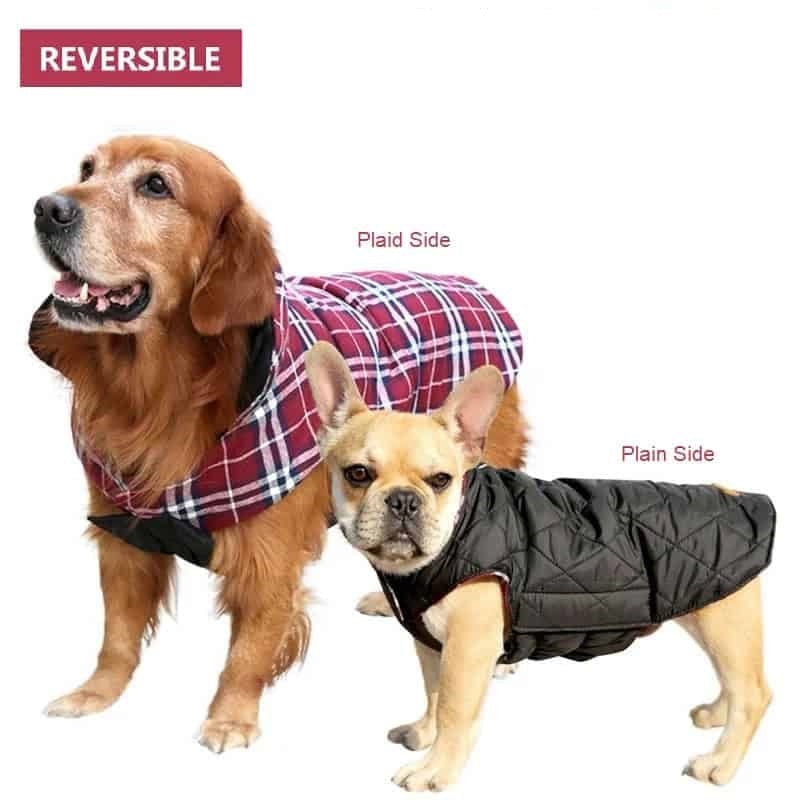 Dog Reversible Coat Warm Padded Two-Sided Winter Jacket Small Medium Large Dog Fleece Quilted Vest Waterproof Windproof Outdoor | Koossa