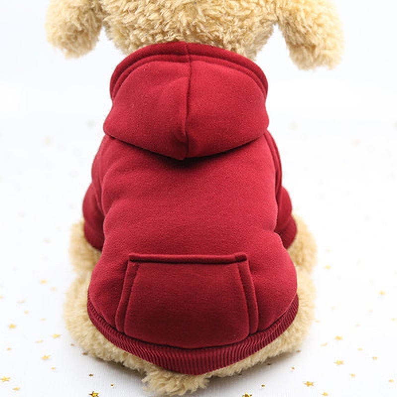 Dog Hoodie Soft Polyester Fleece Lined XS–XXL Small Large Dog Jumper Warm Winter Sweatshirt Pink Navy Red Orange | Koossa