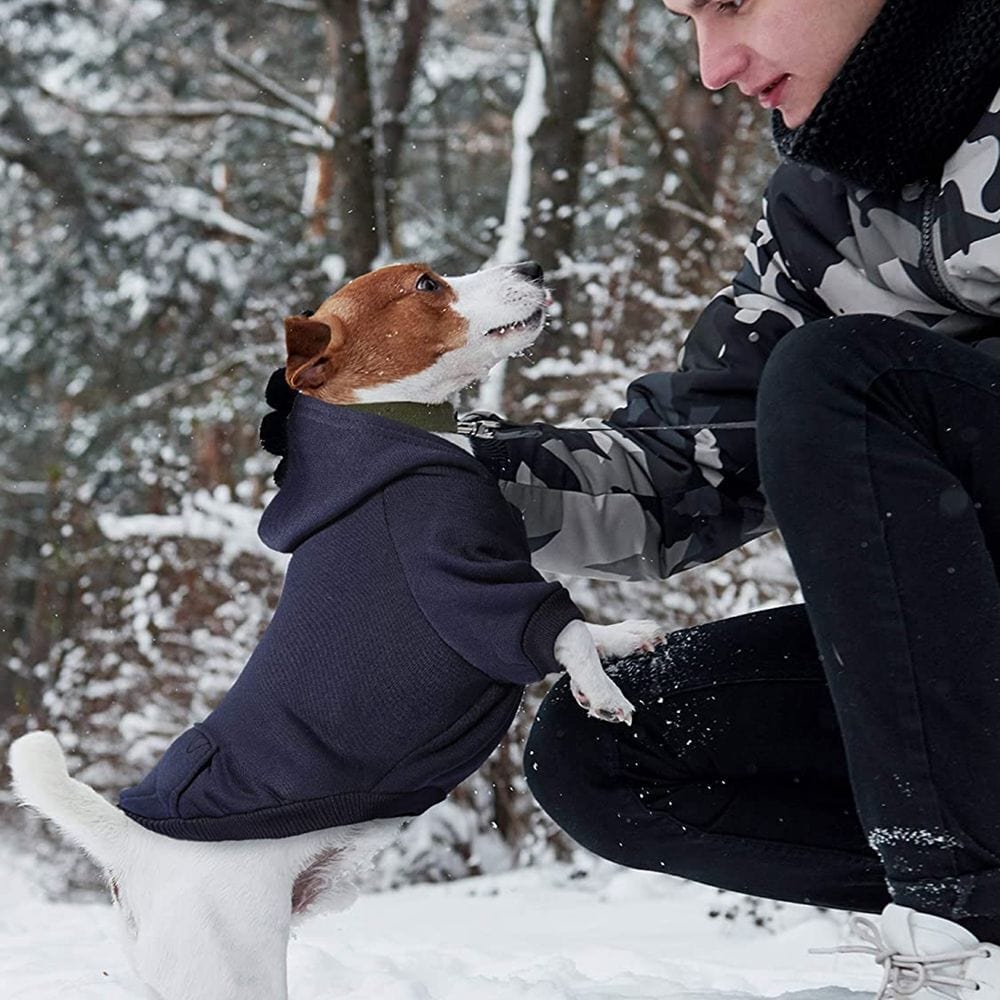 Dog Hoodie Soft Polyester Fleece Lined XS–XXL Small Large Dog Jumper Warm Winter Sweatshirt Pink Navy Red Orange | Koossa