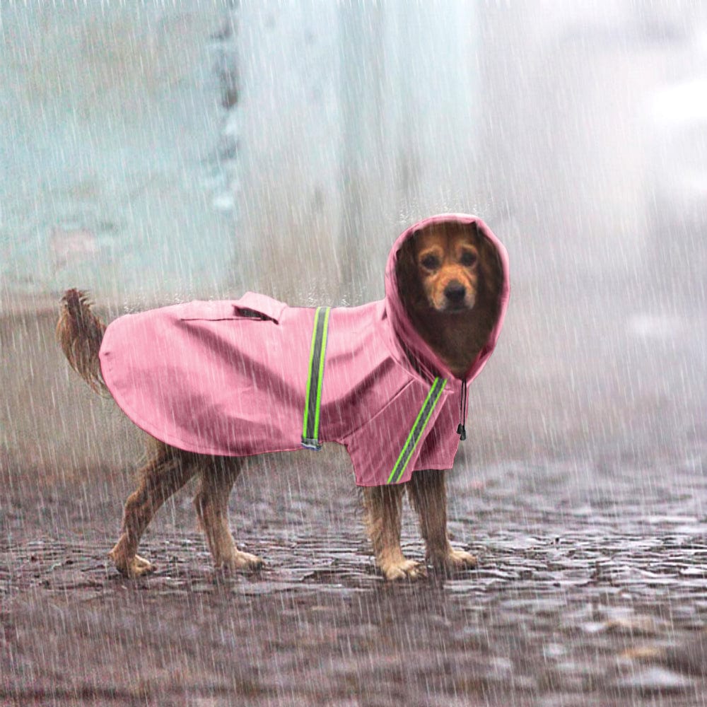 Dog Raincoat Waterproof Hooded Reflective Lightweight Rain Jacket Small Medium Large Dog Poncho Outdoor Walk Yellow Orange Blue Pink Green | Koossa