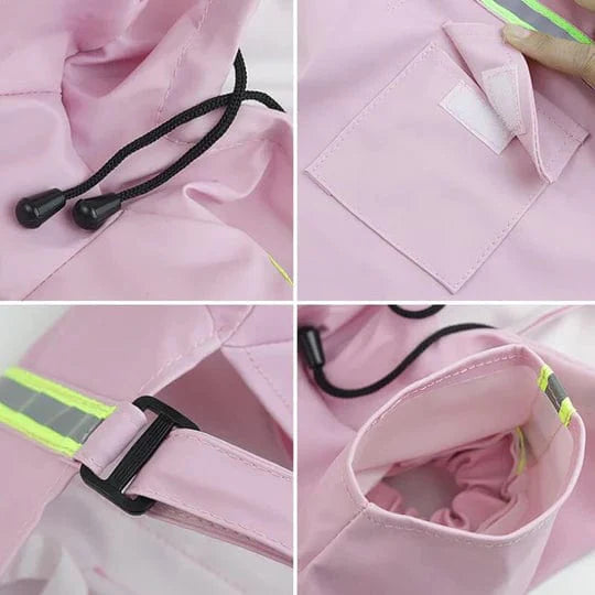 Dog Raincoat Waterproof Hooded Reflective Lightweight Rain Jacket Small Medium Large Dog Poncho Outdoor Walk Yellow Orange Blue Pink Green | Koossa