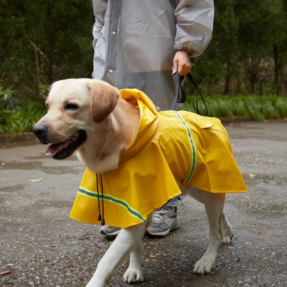 Dog Raincoat Waterproof Hooded Reflective Lightweight Rain Jacket Small Medium Large Dog Poncho Outdoor Walk Yellow Orange Blue Pink Green | Koossa