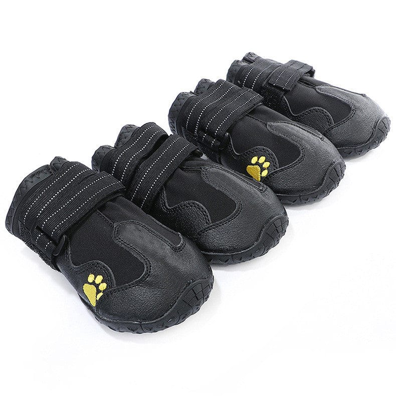 Dog Boots Waterproof PU Leather Rubber Sole Set of 4 Outdoor Paw Protector Dog Shoes Mud Snow Rain Hiking Small Medium Large | Koossa