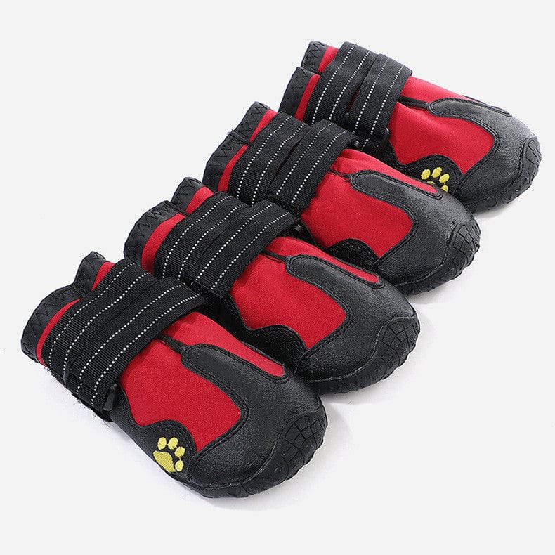 Dog Boots Waterproof PU Leather Rubber Sole Set of 4 Outdoor Paw Protector Dog Shoes Mud Snow Rain Hiking Small Medium Large | Koossa