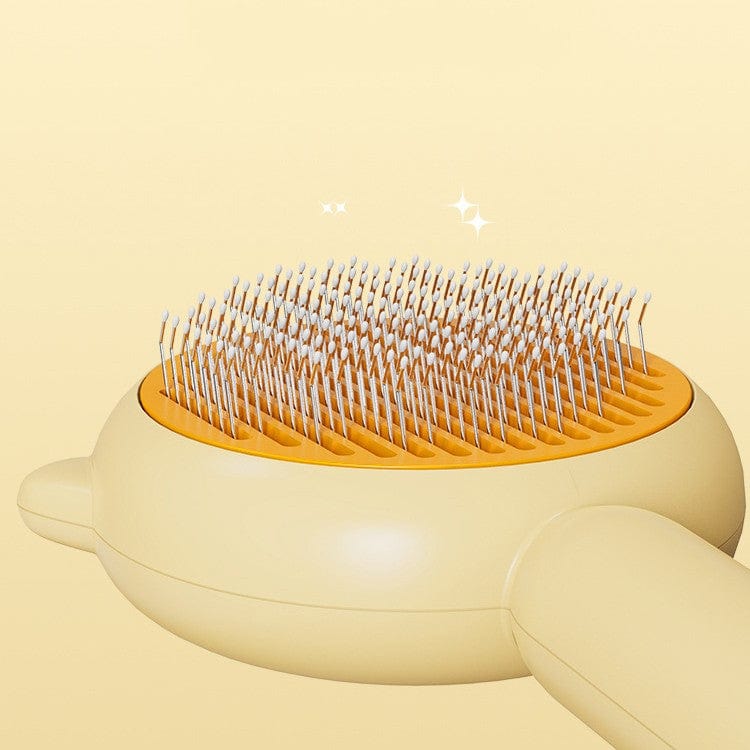 Cat Dog Self-Cleaning Grooming Brush One-Click Hair Removal Curved Bristles Non-Slip Massage Comb Deshedding Tool | Koossa