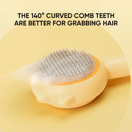 Cat Dog Self-Cleaning Grooming Brush One-Click Hair Removal Curved Bristles Non-Slip Massage Comb Deshedding Tool | Koossa