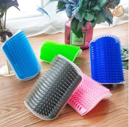 Cat Self-Grooming Brush Wall Corner Silicone Bristles Snap-On Massage Scratcher Hairball Reduction Indoor | Koossa